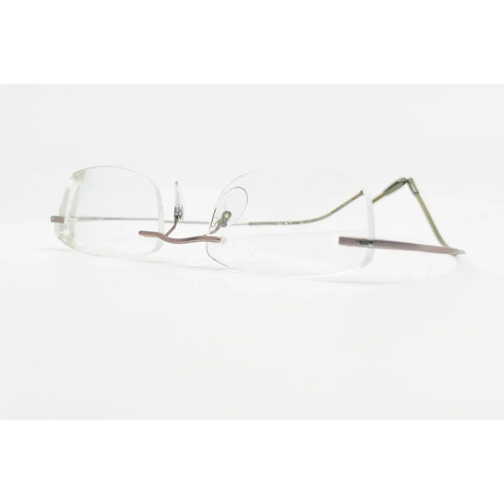 Silhouette Rimless Eyeglasses Mens Purple Titanium Minimalist Frame 45324
